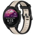 For Garmin Forerunner 255 Music 22mm Two Color Textured Silicone Watch Band(Starlight + Black)