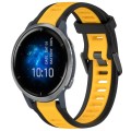 For Garmin Venu 2 22mm Two Color Textured Silicone Watch Band(Yellow+Black)