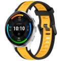 For Garmin Venu 3 22mm Two Color Textured Silicone Watch Band(Yellow+Black)