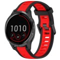 For Garmin Vivoactive 4 22mm Two Color Textured Silicone Watch Band(Red+Black)