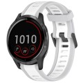 For Garmin Vivoactive 4 22mm Two Color Textured Silicone Watch Band(White+Grey)