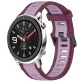 For Amazfit GTR 4 22mm Two-Color Textured Silicone Watch Band(Purple)