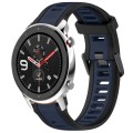 For Amazfit GTR 4 Pro 22mm Two-Color Textured Silicone Watch Band(Midnight Blue+Black)
