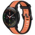 For Xiaomi MI Watch S1 Pro 22mm Two Color Textured Silicone Watch Band(Orange+Black)