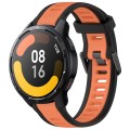 For Xiaomi Watch S1 Active 22mm Two Color Textured Silicone Watch Band(Orange+Black)