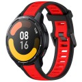 For Xiaomi Watch S1 Active 22mm Two Color Textured Silicone Watch Band(Red+Black)