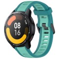 For Xiaomi Watch S1 Active 22mm Two Color Textured Silicone Watch Band(Teal)