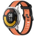 For Xiaomi MI Watch Color 2 22mm Two Color Textured Silicone Watch Band(Orange+Black)