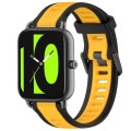 For Xiaomi Haylou RS4 LS12 22mm Two Color Textured Silicone Watch Band(Yellow+Black)