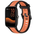 For Xiaomi Haylou GST LS09B 22mm Two Color Textured Silicone Watch Band(Orange+Black)