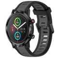 For Xiaomi Haylou RT LS05S 22mm Two Color Textured Silicone Watch Band(Grey+Black)