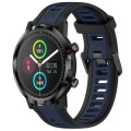 For Xiaomi Haylou RT LS05S 22mm Two Color Textured Silicone Watch Band(Midnight Blue+Black)
