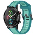 For Xiaomi Haylou RT LS05S 22mm Two Color Textured Silicone Watch Band(Teal)