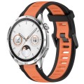 For Huawei Watch GT4 46mm 22mm Two Color Textured Silicone Watch Band(Orange+Black)