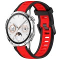 For Huawei Watch GT4 46mm 22mm Two Color Textured Silicone Watch Band(Red+Black)