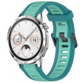 For Huawei Watch GT4 46mm 22mm Two Color Textured Silicone Watch Band(Teal)