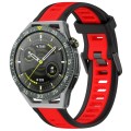 For Huawei Watch GT3 SE 22mm Two Color Textured Silicone Watch Band(Red+Black)