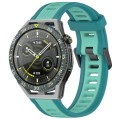 For Huawei Watch GT3 SE 22mm Two Color Textured Silicone Watch Band(Teal)