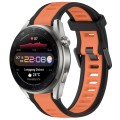 For Huawei Watch 3 Pro New 22mm Two Color Textured Silicone Watch Band(Orange+Black)