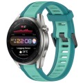 For Huawei Watch 3 Pro New 22mm Two Color Textured Silicone Watch Band(Teal)