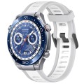 For Huawei Watch Ultimate 22mm Two Color Textured Silicone Watch Band(White+Grey)