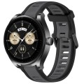 For Huawei Watch Buds 22mm Two Color Textured Silicone Watch Band(Grey+Black)