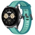 For Huawei Watch Buds 22mm Two Color Textured Silicone Watch Band(Teal)