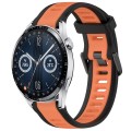 For Huawei Watch GT3 46mm 22mm Two Color Textured Silicone Watch Band(Orange+Black)