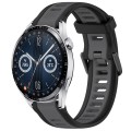 For Huawei Watch GT3 46mm 22mm Two Color Textured Silicone Watch Band(Grey+Black)
