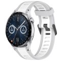 For Huawei Watch GT3 46mm 22mm Two Color Textured Silicone Watch Band(White+Grey)