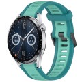 For Huawei Watch GT3 46mm 22mm Two Color Textured Silicone Watch Band(Teal)