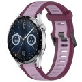 For Huawei Watch GT3 46mm 22mm Two Color Textured Silicone Watch Band(Purple)
