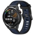 For Huawei Watch GT Runner 22mm Two Color Textured Silicone Watch Band(Midnight Blue+Black)