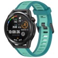For Huawei Watch GT Runner 22mm Two Color Textured Silicone Watch Band(Teal)
