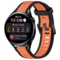 For Huawei Watch 3 22mm Two Color Textured Silicone Watch Band(Orange+Black)