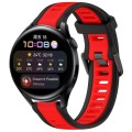For Huawei Watch 3 22mm Two Color Textured Silicone Watch Band(Red+Black)