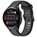 For Huawei Watch 3 22mm Two Color Textured Silicone Watch Band(Grey+Black)
