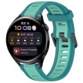 For Huawei Watch 3 22mm Two Color Textured Silicone Watch Band(Teal)