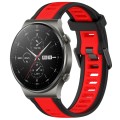 For Huawei GT2 Pro 22mm Two Color Textured Silicone Watch Band(Red+Black)