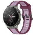 For Huawei GT2 Pro 22mm Two Color Textured Silicone Watch Band(Purple)