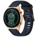 For Honor Watch  GS 4 22mm Two Color Textured Silicone Watch Band(Midnight Blue+Black)