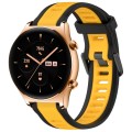 For Honor Watch GS 3 22mm Two Color Textured Silicone Watch Band(Yellow+Black)