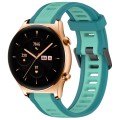 For Honor Watch GS 3 22mm Two Color Textured Silicone Watch Band(Teal)