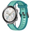 For Honor Watch GS 3i 22mm Two Color Textured Silicone Watch Band(Teal)