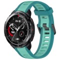 For Honor Watch GS Pro 22mm Two Color Textured Silicone Watch Band(Teal)