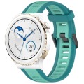 For Huawei Watch GT3 Pro 43mm 20mm Two Color Textured Silicone Watch Band(Teal)