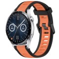 For Huawei Watch GT3 42mm 20mm Two Color Textured Silicone Watch Band(Orange+Black)