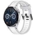 For Huawei Watch GT3 42mm 20mm Two Color Textured Silicone Watch Band(White+Grey)