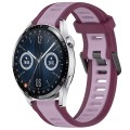 For Huawei Watch GT3 42mm 20mm Two Color Textured Silicone Watch Band(Purple)