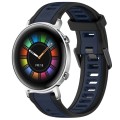 For Huawei Watch GT2 42mm 20mm Two Color Textured Silicone Watch Band(Midnight Blue+Black)